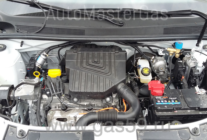Установка ГБО на Renault Logan 1.6, ГБО 4 поколения ROMANO CNG, с баллоном 100 литров ТИП 2 (25 куб.)