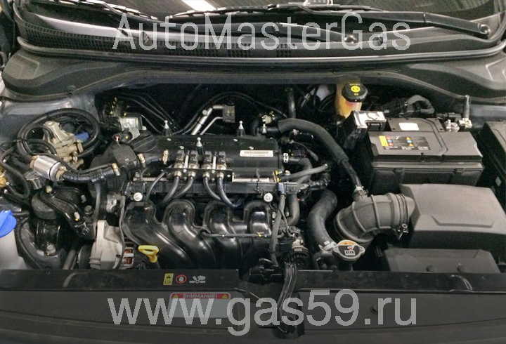 Установка метанового ГБО на Hyundai Solaris, ГБО 4-го поколения LANDIRENZO (Италия), с цилиндрическим баллон 80 л. (20 м3)