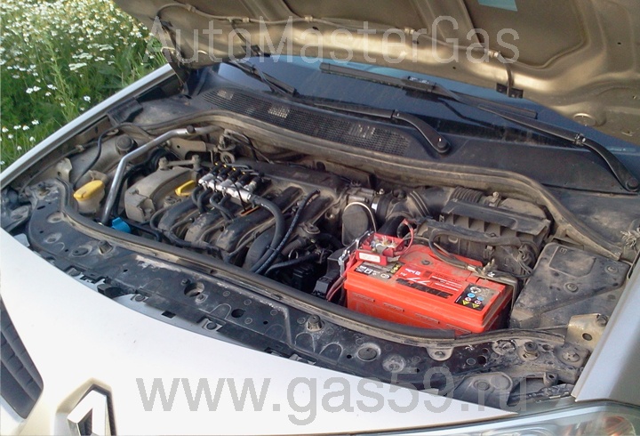 Установка ГБО на Renault Megane II 1.6, ГБО 4 поколения BRC P&D CNG, с баллоном 80 литров тип-3