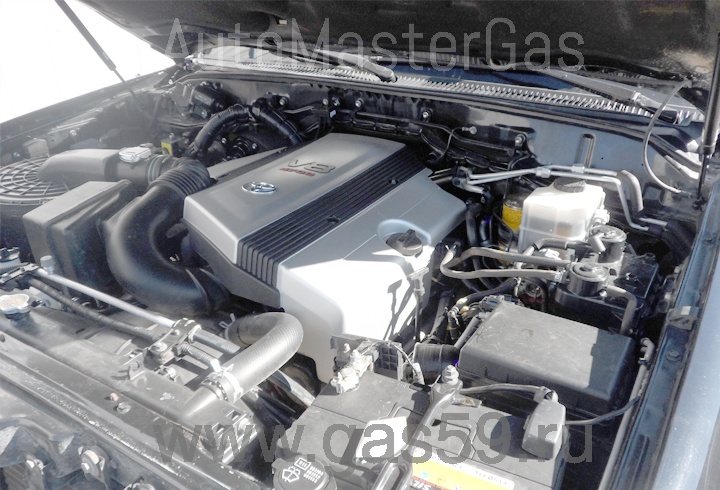 Установка метанового ГБО на Toyota Land Cruiser 100 4.7 4WD, ГБО 4 поколения OMVL CNG (Италия), с баллоном 120 литров ТИП-2